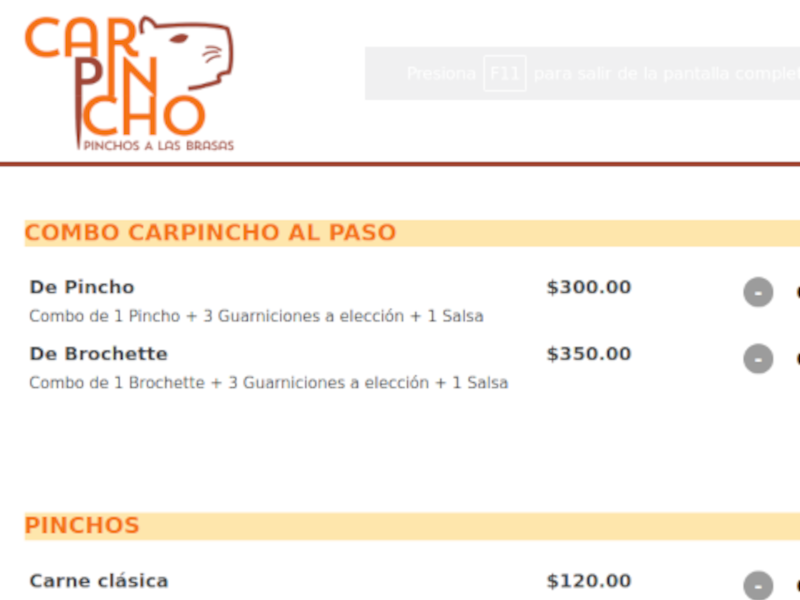 Tienda En Línea Carpincho Pinchos
