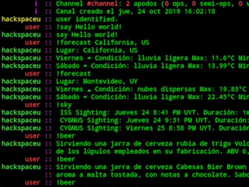 ChatBot para HackspaceUY